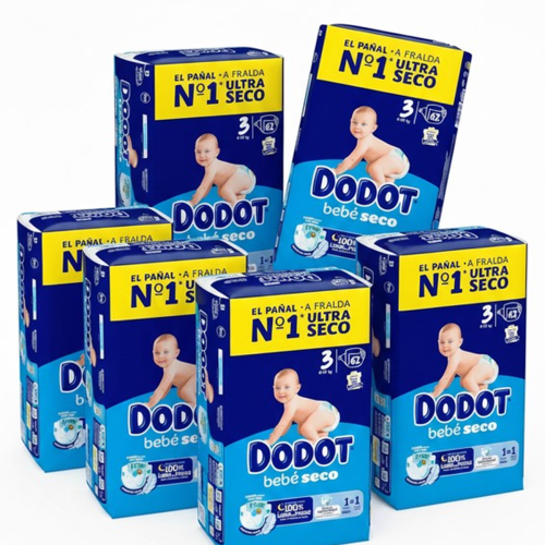 Pañales Dodot Bebe seco Talla 3. Pack súper ahorro 372 und ( 6x62)