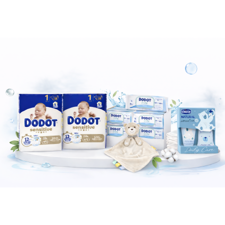 Pack Súper Ahorro: Pañales dodot sensitive Talla 1 + Toallitas Pure + Chicco