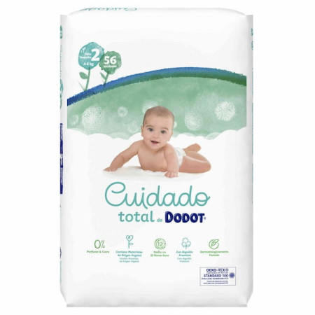 Pañales Dodot Cuidado Total. Talla 2 (4-8kg) 56 Und