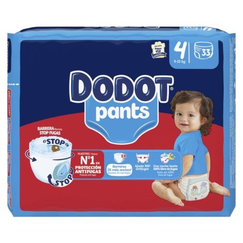 Pañales Dodot Pants Talla 4. Pack Ahorro 3 x 33【 OFERTA 】