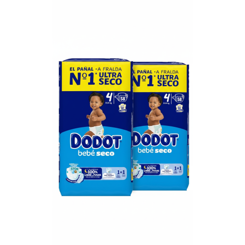 Pack Súper Ahorro: Pañales Dodot Bebe Seco Talla 4 + Pants Talla 4 + Toallitas Sensitive