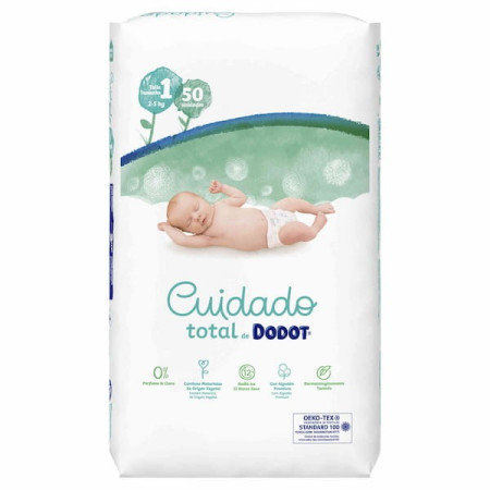 Pañales Dodot Cuidado Total. Talla 1 (2-5kg). Pack Ahorro 2x50