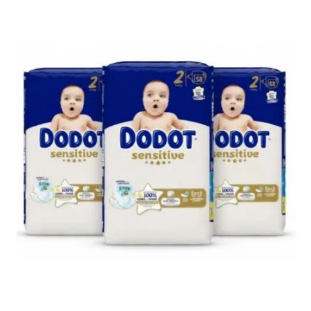 ack Súper Ahorro:Pañales Dodot Sensitive Talla 1 + Talla 2 + Toallitas + Weleda + Cambiador