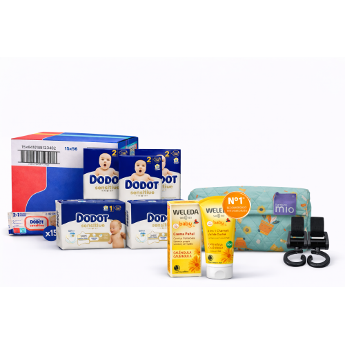 ack Súper Ahorro:Pañales Dodot Sensitive Talla 1 + Talla 2 + Toallitas + Weleda + Cambiador