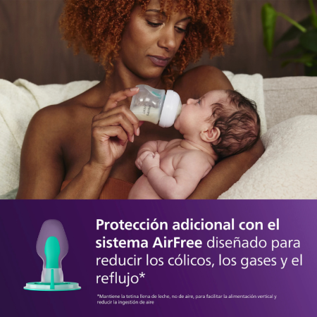 Philips Avent Set Recién Nacido Natural Response AirFree – 4 Biberones (2x125 ml + 2x260 ml) + Chupete 0-6 m + Cepillo | Más Pañ