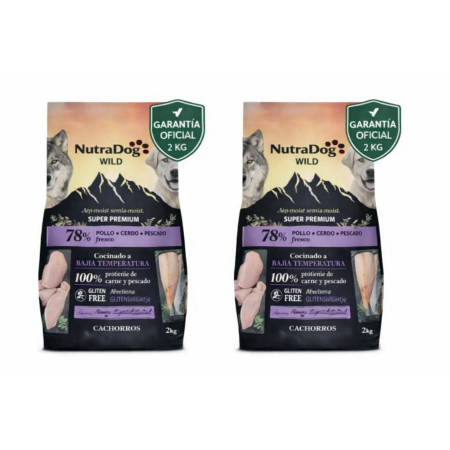 Pack Súper Ahorro NutraDog Cachorros (4kg) + Pouch + Barritas + Toallitas GRATIS