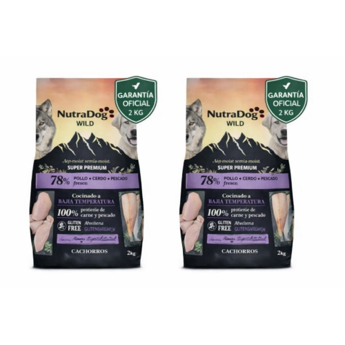 Pack Súper Ahorro NutraDog Cachorros (4kg) + Pouch + Barritas + Toallitas GRATIS