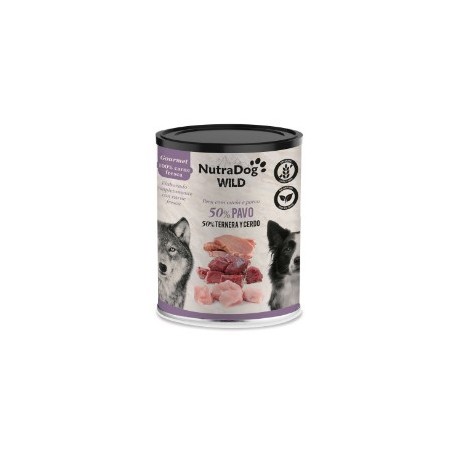 Pack Súper Ahorro NutraDog Cerdo y Pescado para Perros (4 kg) + 2 Latas Naturales + Snack de Pato + Hueso GRATIS