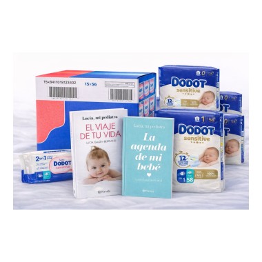 Pack Súper Ahorro Recién Nacido Dodot Sensitive Talla 0 y 1 + Toallitas + Libros de Lucía, mi pediatra