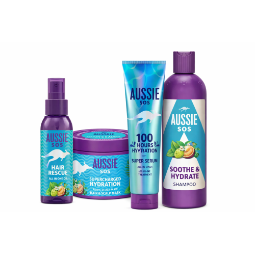Pack Súper Ahorro Hidratación Intensiva Aussie SOS – Rutina Completa para Cabello Seco y Deshidratado