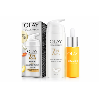 Pack Súper Ahorro Olay Total Effects – Hidratación, Protección SPF15 y Luminosidad con Vitamina C