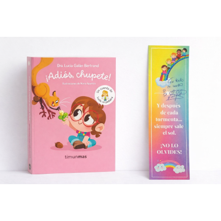 ¡Adiós, chupete! – Cuento de Lucía, mi pediatra | Libro con marcapáginas firmado