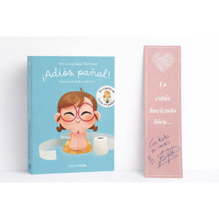¡Adiós, pañal! – Cuento de Lucía, mi pediatra | Libro con marcapáginas firmado