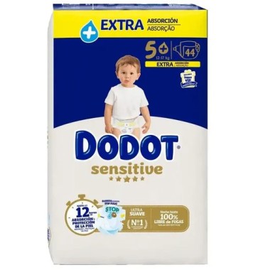 Pañales Dodot Sensitive Extra Talla 5+ (Plus) 48 Uds.