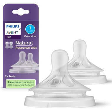 Philips Avent Tetinas Natural Response de Silicona Pack 2 – Flujos Diferentes para Biberón