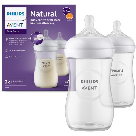 Philips Avent Natural Response Pack 2x 260ml – Biberones Anticólicos, Flujo Natural (3-6 meses) | Mejor Precio Online