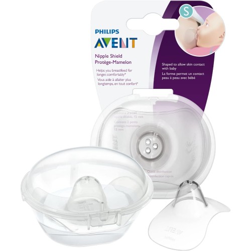 Pezoneras Philips Avent Silicona Talla S (15 mm) Pack 2 Unidades, Protector Lactancia Materna