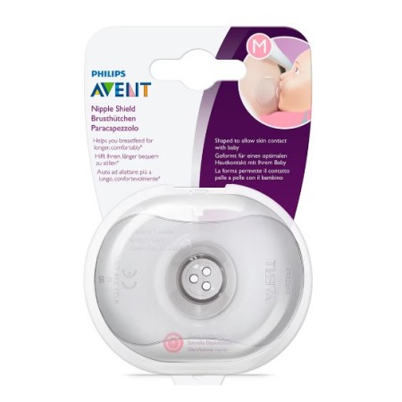 Pezoneras Philips Avent Silicona Talla M (21 mm) Pack 2 Unidades, Protector Lactancia Materna