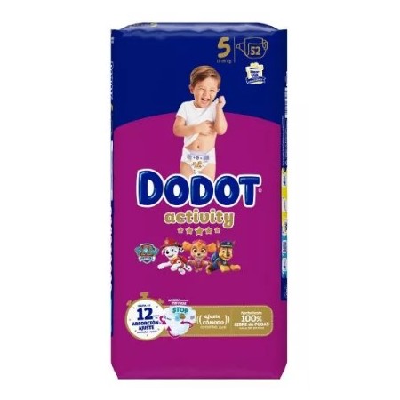 Pañales Dodot Activity Talla 5 (52 Uds) | Máxima Absorción Bebé