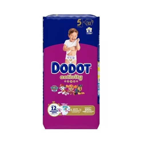 Pañales Dodot Activity Talla 5 (52 Uds) | Máxima Absorción Bebé