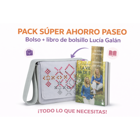 Pack súper ahorro paseo Lässig | Bolsa cambiador + libro Lucía Galán maternidad