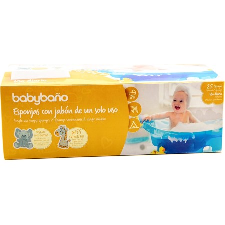 Dúo esponjitas jabonosas bebé Babybaño (2x25 uds) | Higiene suave, práctica y sin irritaciones