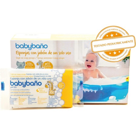Dúo esponjitas jabonosas bebé Babybaño (2x25 uds) | Higiene suave, práctica y sin irritaciones