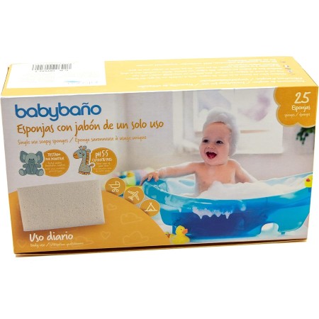 Dúo esponjitas jabonosas bebé Babybaño (2x25 uds) | Higiene suave, práctica y sin irritaciones