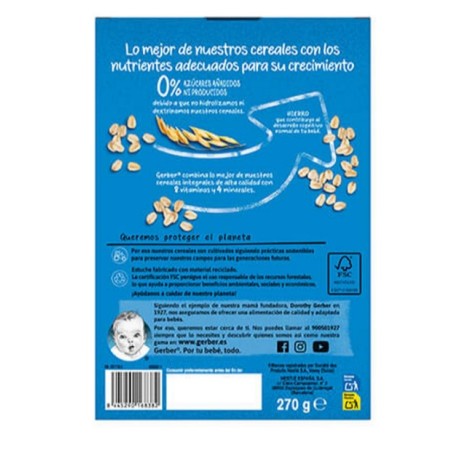 Papilla Multicereales con Frutas 0% 0% Azúcares GERBER Nestlé 270 g Bebé