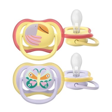 2 Chupetes ULTRA AIR Tetina silicona orthodontic 0-6 m. Philips Avent
