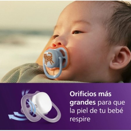 2 Chupetes ULTRA AIR Tetina silicona orthodontic 0-6 m. Philips Avent