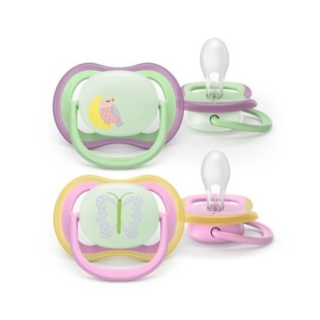 Chupetes Ultra Air Nocturno 2 uds Philips Avent | Brillan en la oscuridad