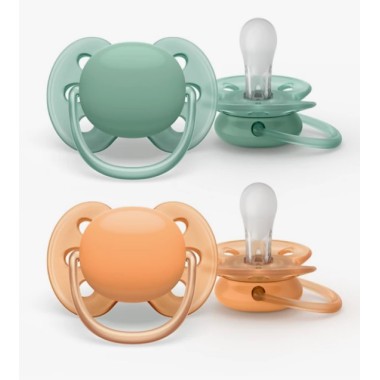 Chupete Ultra Soft NEUTRO tetina orthodontic silicona 2 uds (6-18 meses). Philips Avent