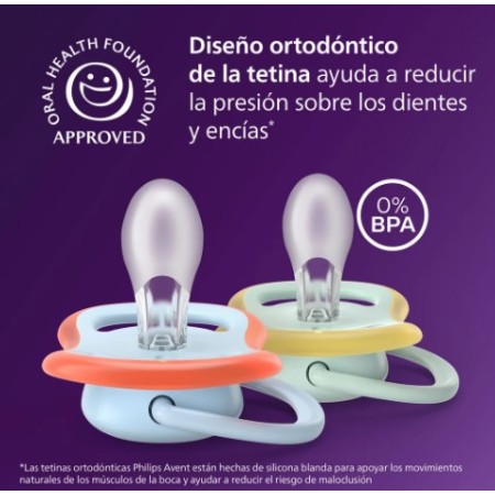 Chupetes ULTRA AIR NATURE Tetina silicona orthodontic +18 m. Philips Avent