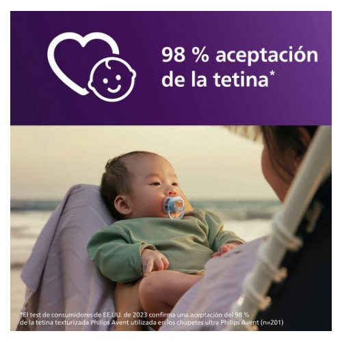 Chupetes ULTRA AIR NATURE Tetina silicona orthodontic +18 m. Philips Avent
