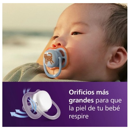 Chupetes ULTRA AIR NATURE Tetina silicona orthodontic +18 m. Philips Avent