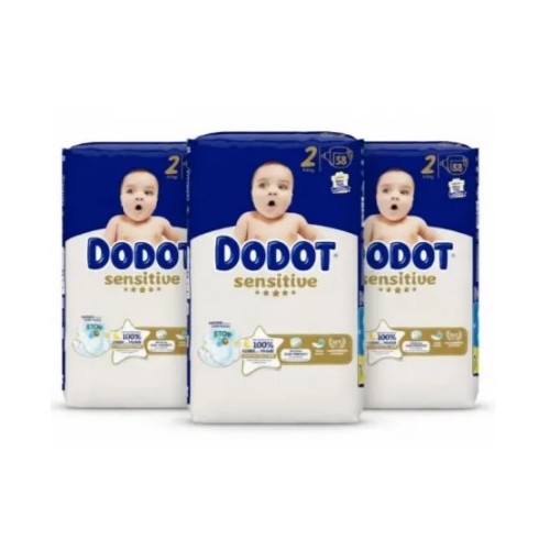 Pack Pañales Dodot Sensitive Talla 2 + Toallitas Pure Aqua + Weleda Caléndula Bebé
