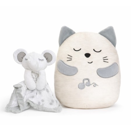 Pack Súper Ahorro a Dormir Chicco + Lulujo | Muselina + Gatito Ronroneador con Melodías 20 min 0+ meses