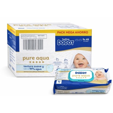 Toallitas Dodot Aqua Pure sin tapa dispensadora