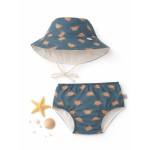 Pack Súper Ahorro pañal bañador + gorro pescador Crab Lässig (7-12 meses) con protección solar completa