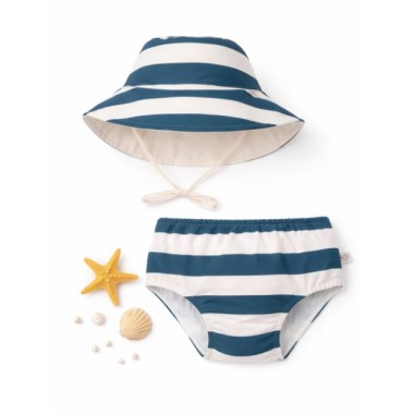 Pack Súper Ahorro pañal bañador + gorro pescador Crab Lässig con protección solar bebé 3-6 meses