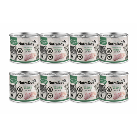 NutraDog WILD Gourmet Conejo y Pollo 8x200g | Alimento húmedo natural premium para perros