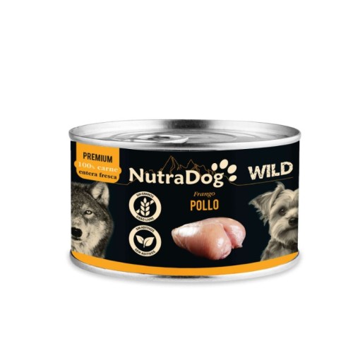Alimento Húmedo Perros NutraDog WILD Pollo 8x200g | Comida Natural Completa Alta Calidad Pack Ahorro