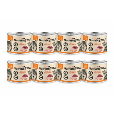 NutraDog WILD Pollo y Ternera 8x200g | Alimento Húmedo Natural para Perros Pack Ahorro