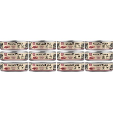 NutraCat WILD Alimento Húmedo Natural Ternera y Cerdo para Gatos 12 x 80 g – Comida Completa Premium