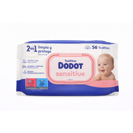Toallitas Dodot Sensitive Pack Ahorro 840 Toallitas (15x56) – Máxima Suavidad para Piel Sensible