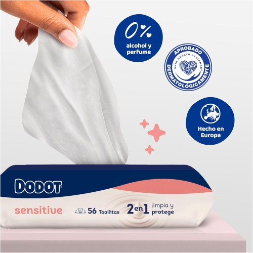 Pack Toallitas Dodot Sensitive Sin Perfume 10x56 (560 uds) – Limpieza Suave y Protección Diaria