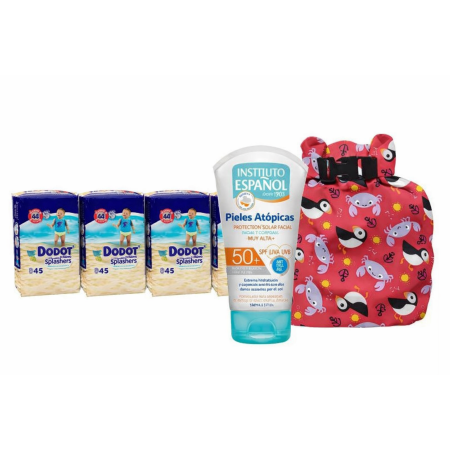 Pack Súper Ahorro Verano Bebé – Dodot Splashers T4-5 (9-15 kg)  + Protector Solar SPF50 150ml + Bolsa Impermeable (29x17 cm)