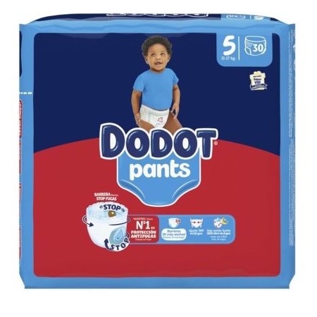 Dodot Pants Talla 5 (12-17) kg 30 Pañales Braguita – Alta Absorción, Antifugas, Suaves y Hasta 12 Horas Secos