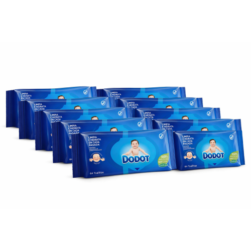 Toallitas Dodot Azul Pack 640 Toallitas (10x64) – Limpieza Suave y Protección para la Piel